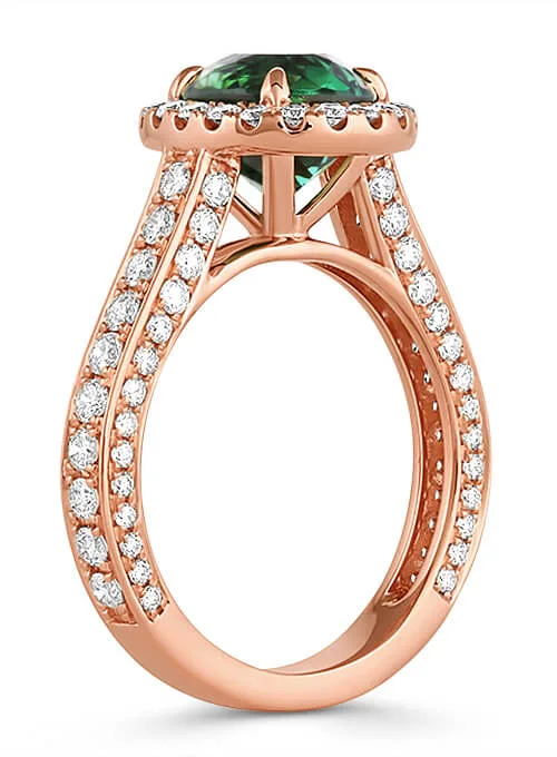 Rose Gold Diamond Halo Ring Retouching by Retouching Cloud